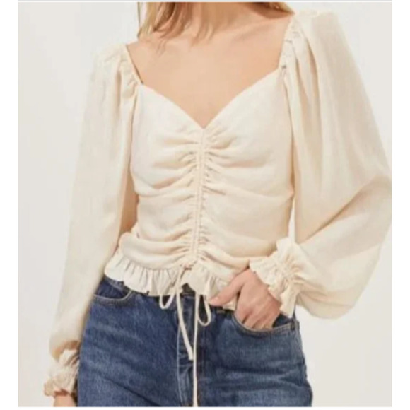 ASTR the Label Sweetheart Blouse in Ivory, Size L - Picture 1 of 5